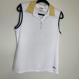 Annika Cutter Buck Sleeveless Polo Shirt Sz Medium